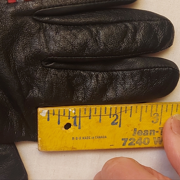 Dark Academia Leather Gloves Red Contrast Stitching Gothcore - Picture 10 of 11